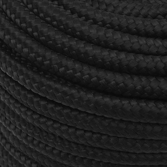 vidaXL Boat Rope Full Black 14 mm 100 m Polypropylene