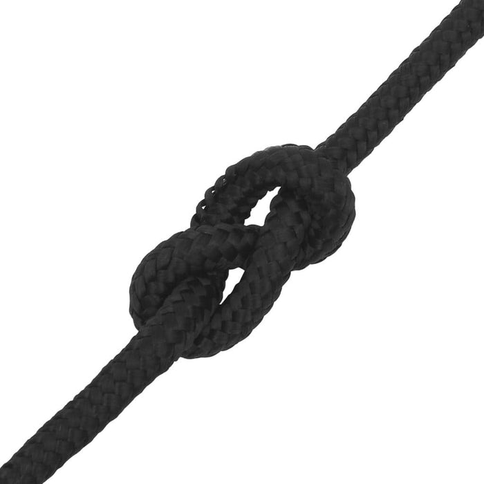 vidaXL Boat Rope Full Black 14 mm 100 m Polypropylene