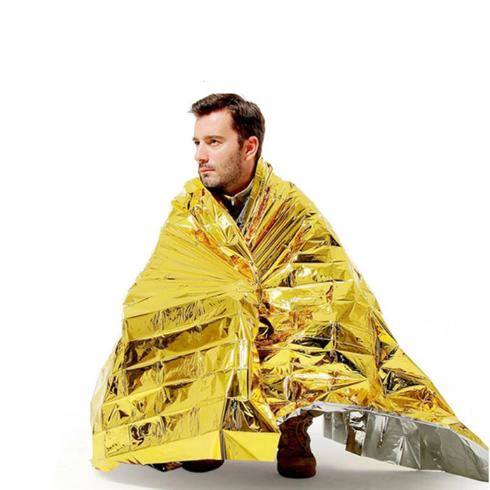 Hypothermia Rescue First Aid Camp Keep Foil Mylar Lifesave Warm Heat Bushcraft Outdoor Thermal Dry Emergent Blanket Survival Kit