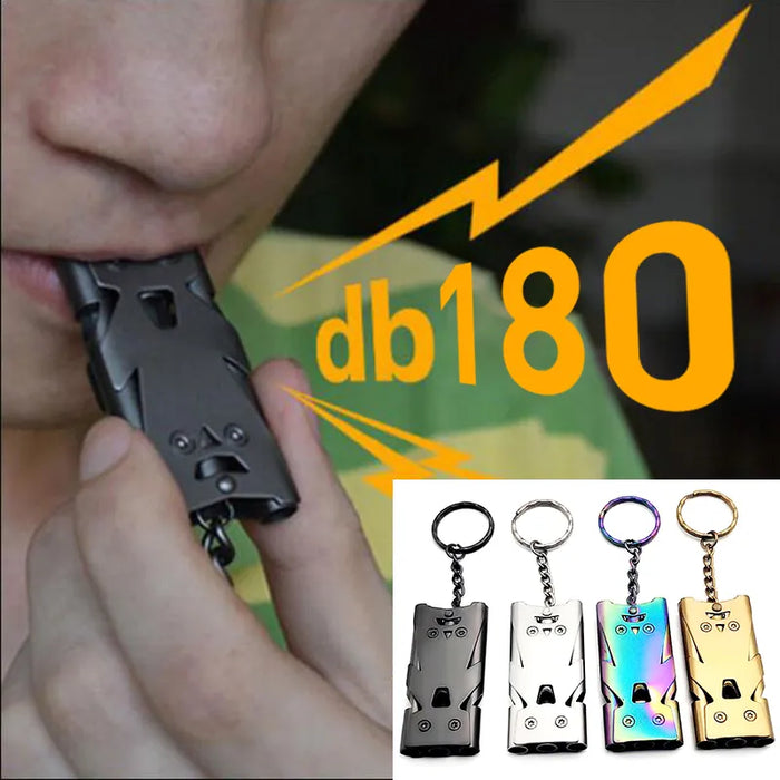 1 Pcs Double Pipe Whistle Pendant Keychain