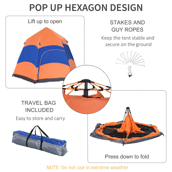 4 Person Pop Up Tent Camping Festival Hiking Shelter Family Portable Outsunny