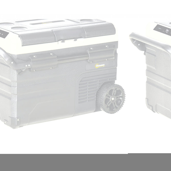 40L Car Refrigerator 12V Portable Freezer w/ Inner LED Light, Wheels Outsunny