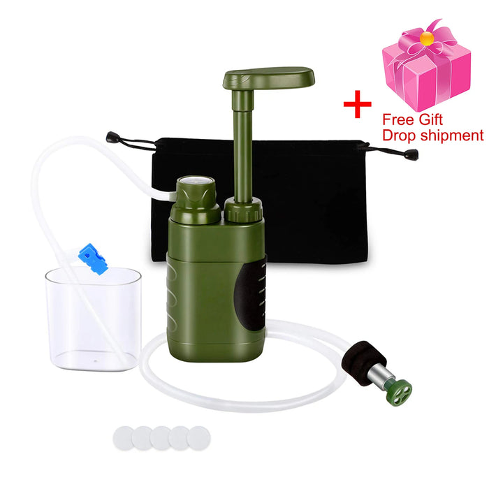 Outdoor Water Purifier Camping Hiking Water Filter Straw Replacement Filter Water Filtration Purifier for Emergency Survival